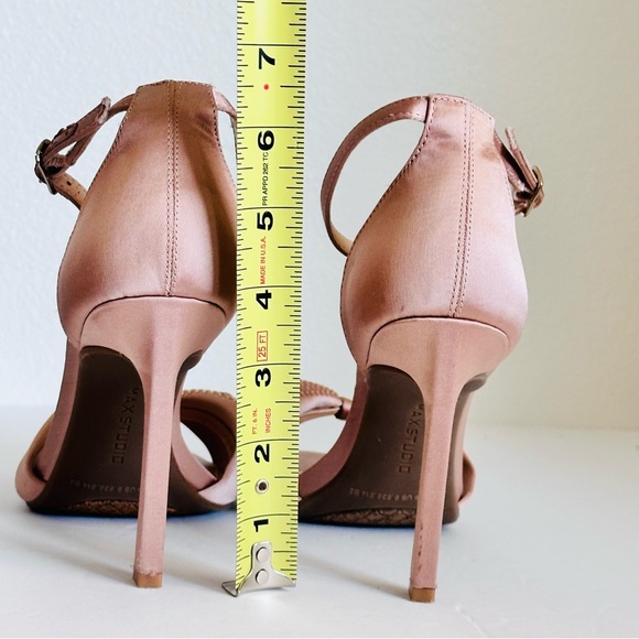 Max Studio Bow pumps high heel pink satin rhinestone 6M - Picture 11 of 12